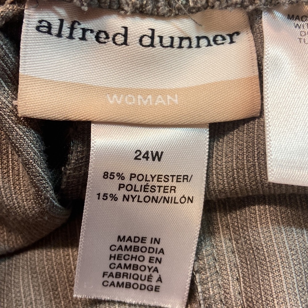 Alfred Dunner Grey Plus Size Corduroy Trouser Pant - Picture 5 of 8